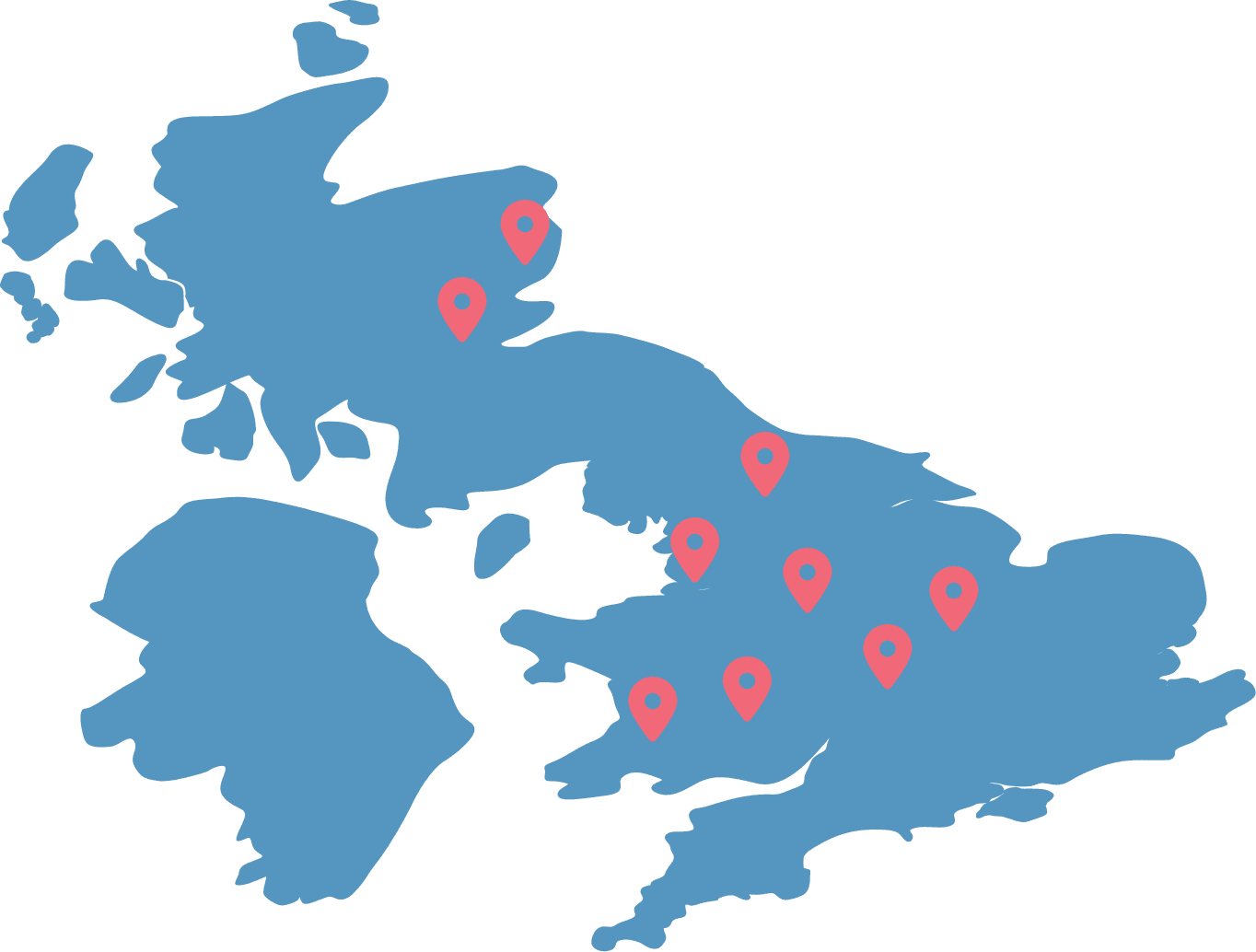 A map diagram of Certus' Office Locations